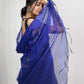 Blue Sequins Cotton Silk Saree