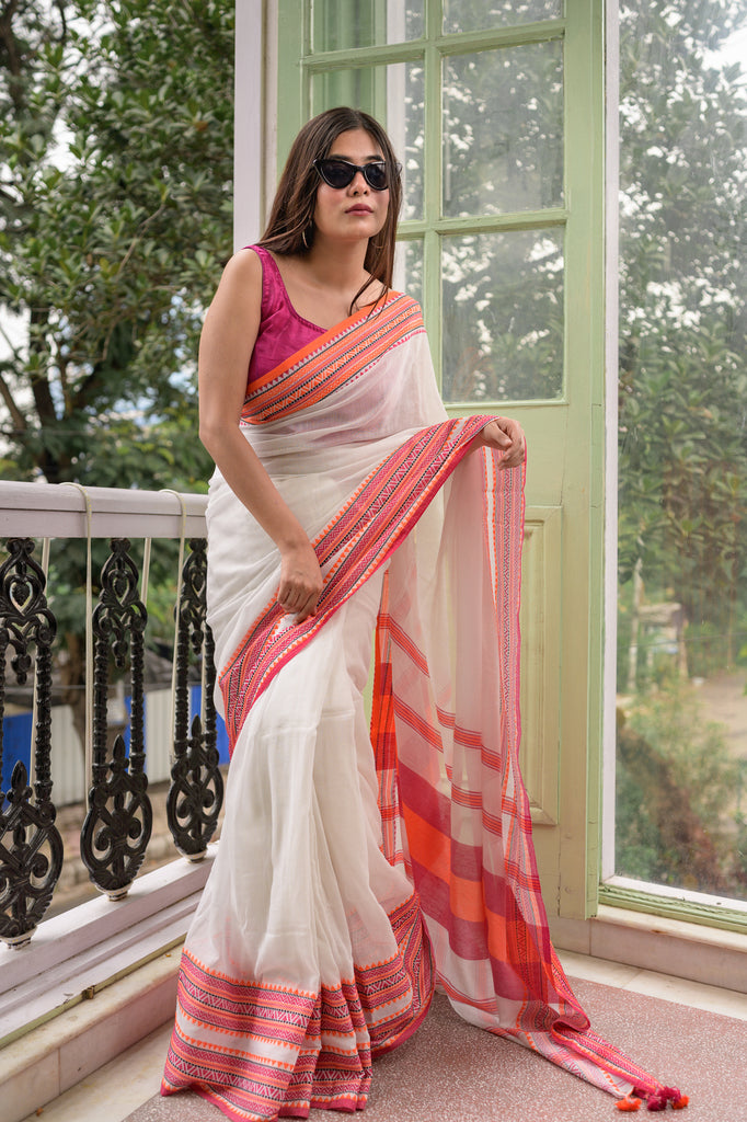 Buy Party Wear White Sequence Work Soft Georgette Saree Online From Surat  Wholesale Shop.