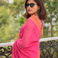 Pink Sequins Cotton Silk Saree