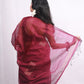 Magenta Sequins Cotton Silk Saree
