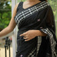 Ebony Black Handwoven Khadi Cotton Saree