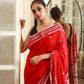 Red Handwoven Khadi Cotton Saree